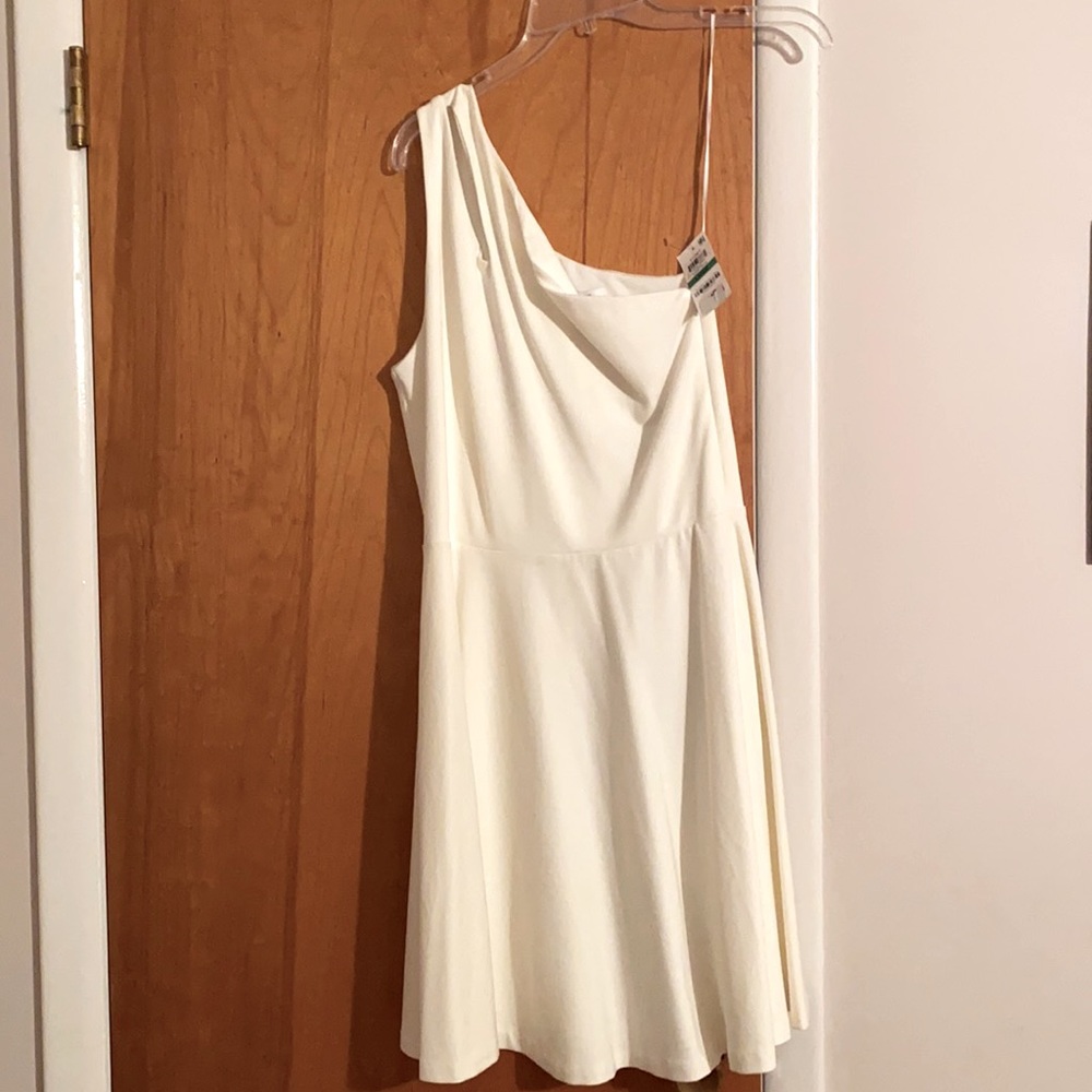 NWT BAR III White One Shoulder Dress